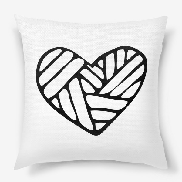 Подушка «сердце в полоску»