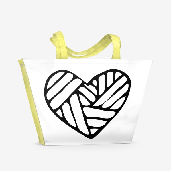 Пляжная сумка «сердце в полоску»