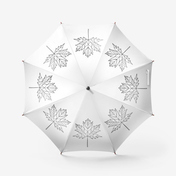 Зонт «Кленовый лист. Геометричный принт. Скандинавский стиль. Графика.»
