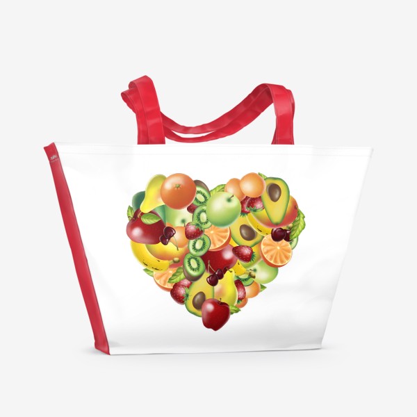 Пляжная сумка &laquo;фруктовое сердце&raquo;