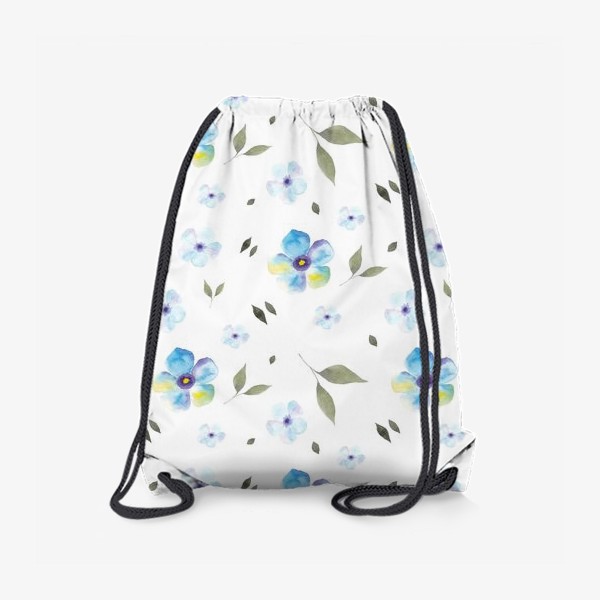 Рюкзак «Орнамент из голубых цветов»