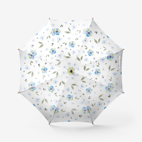 Зонт «Орнамент из голубых цветов»