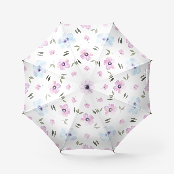 Зонт «Орнамент из голубых и фиолетовых цветов»
