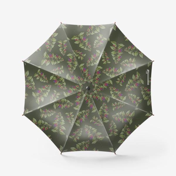 Зонт «Фуксии на темно зеленом фоне»
