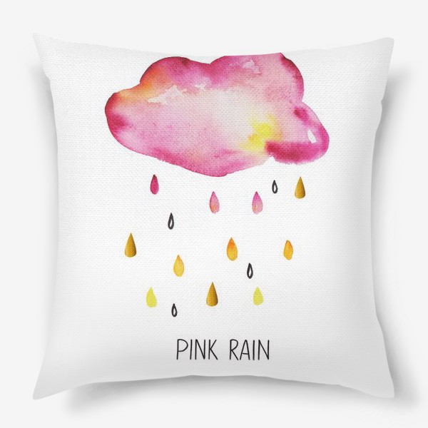Подушка «Розовый дождь.  Детская иллюстрация »