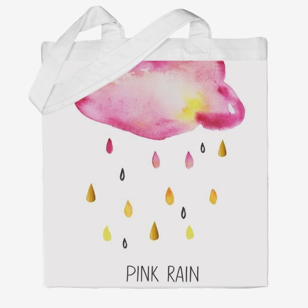 Сумка хб «Розовый дождь.  Детская иллюстрация »