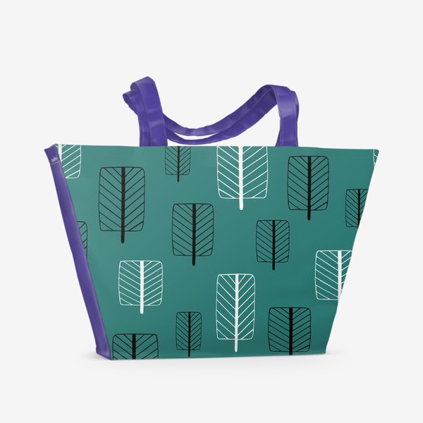 Пляжная сумка «абстрактные деревья на бирюзовом»