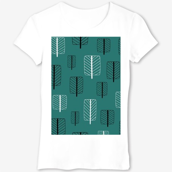Футболка «абстрактные деревья на бирюзовом»