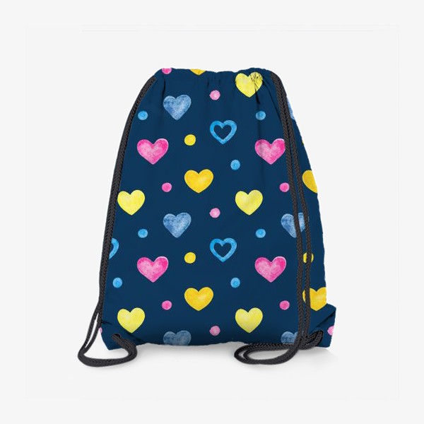Рюкзак «Цветные акварельные сердечки»