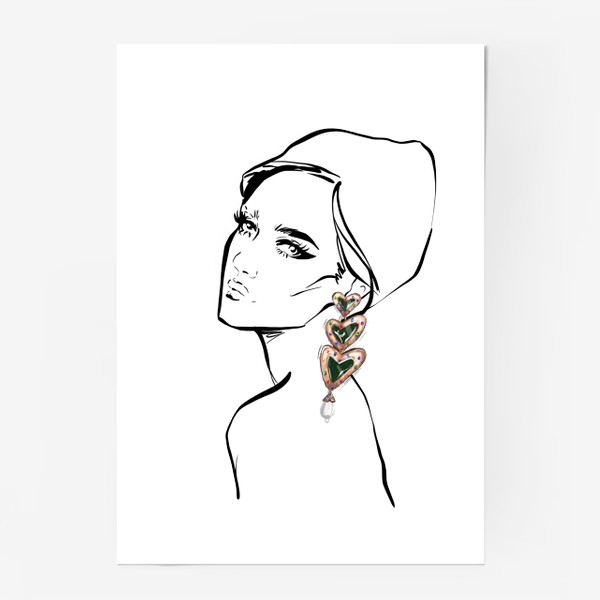 Постер «Girl with earring »