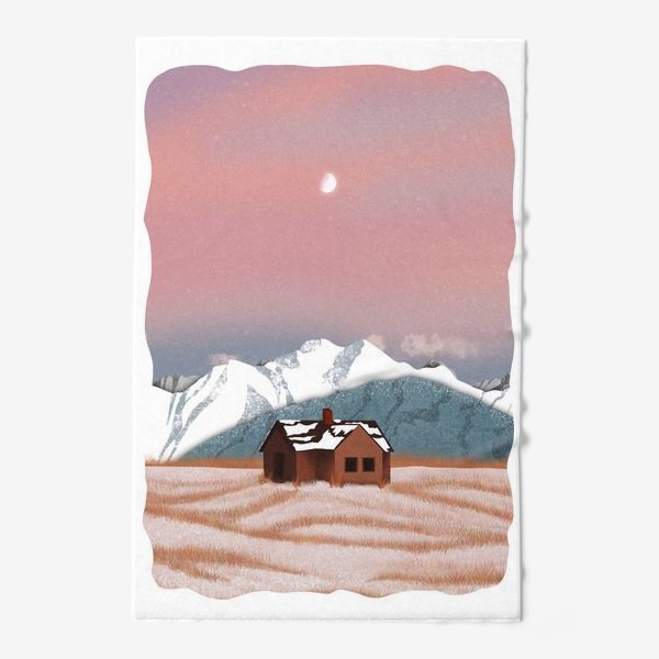 Полотенце «Рисунок «Домик в горах»»