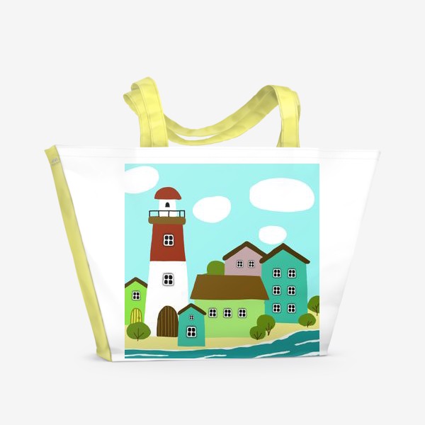 Пляжная сумка «домики маяк»