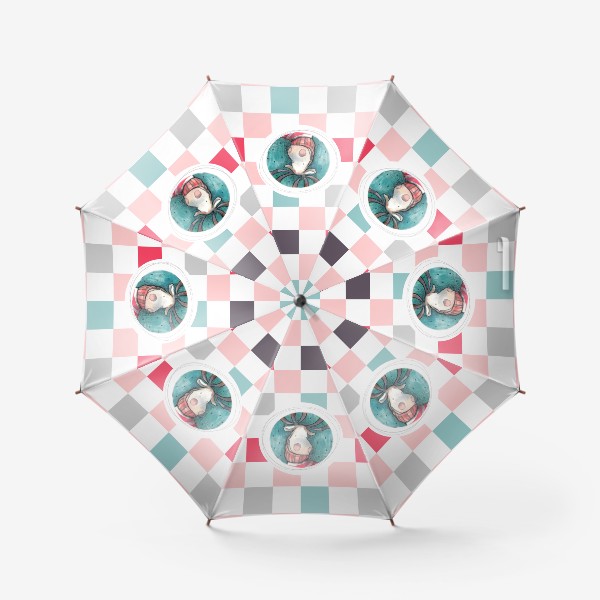 Зонт «Лось на клетчатом фоне»