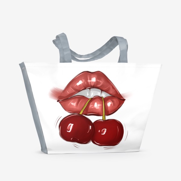 Пляжная сумка «Cherry lips»