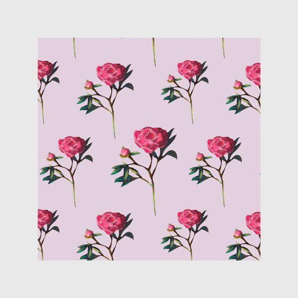 Шторы «Розовые пионы на розовом фоне Цветочный принт Узор 8 марта Пастель»