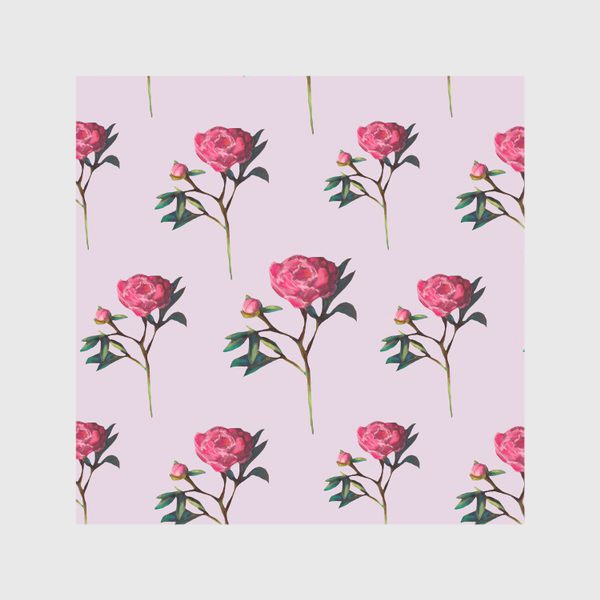 Скатерть «Розовые пионы на розовом фоне Цветочный принт Узор 8 марта Пастель»