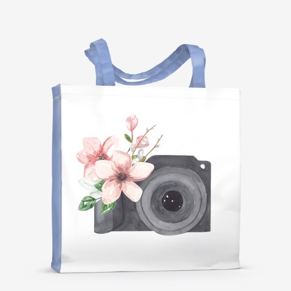Сумка-шоппер «Фотоаппарат и цветы»