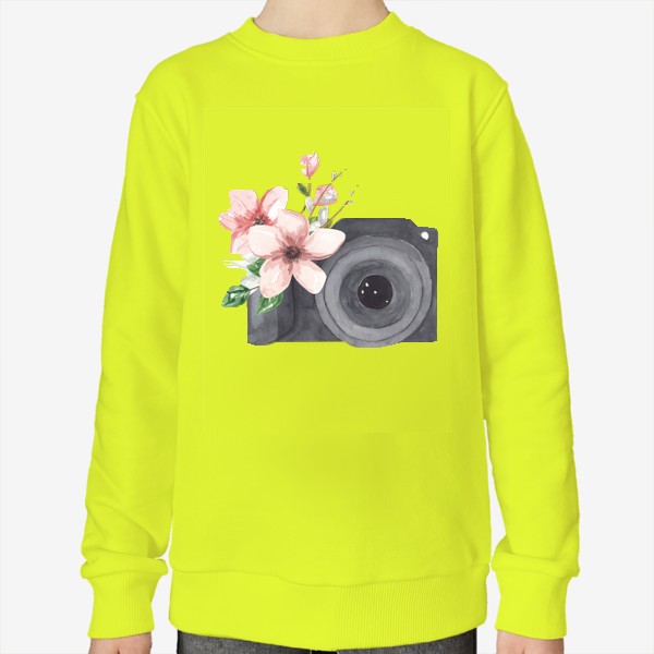 Свитшот «Фотоаппарат и цветы»