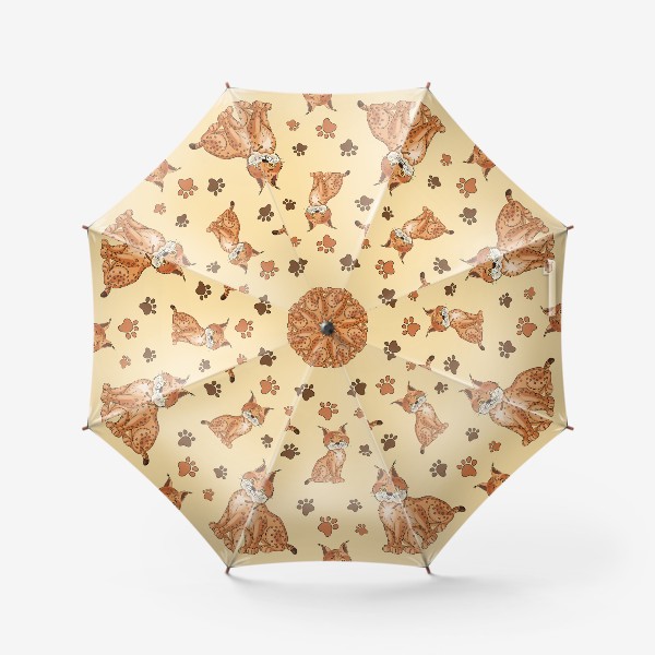 Зонт «Рысь и отпечатки лапок»
