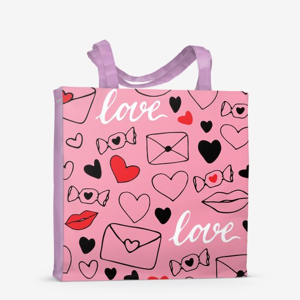 Сумка-шоппер «Любовная тема на розовом»