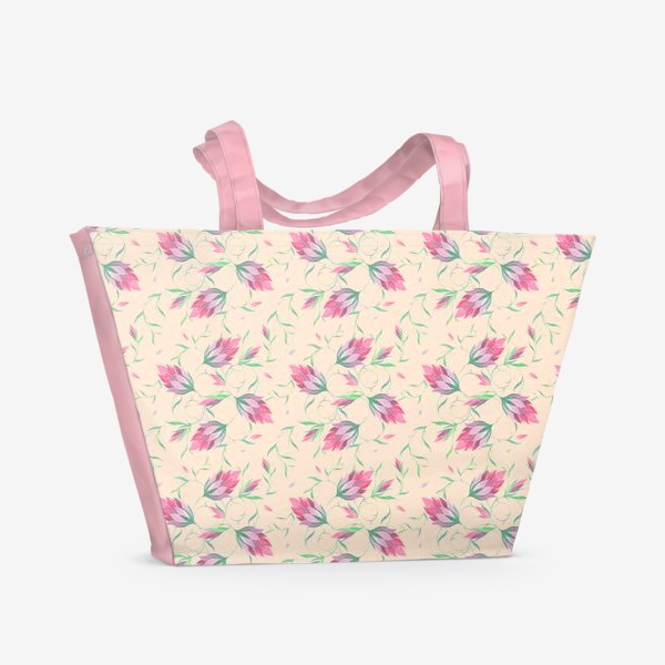Пляжная сумка «Милые цветы на вьющихся веточках»