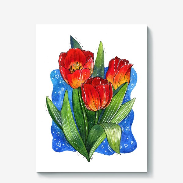 Холст «Красные тюльпаны»