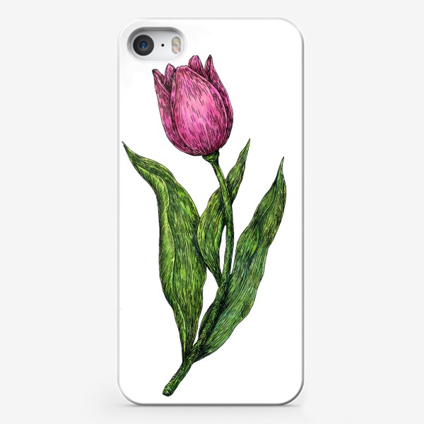 Чехол iPhone «Розовый тюльпан красивый цветок»