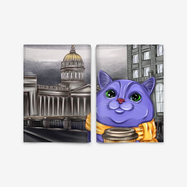 Обложка для паспорта «Кот в Питере»