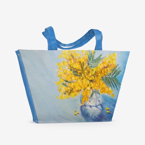 Пляжная сумка «Мимоза Весенние цветы Подарок на 8 марта Картин пастель»