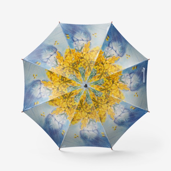 Зонт «Мимоза Весенние цветы Подарок на 8 марта Картин пастель»