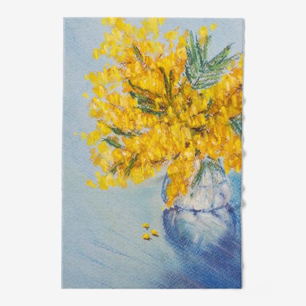 Полотенце «Мимоза Весенние цветы Подарок на 8 марта Картин пастель»