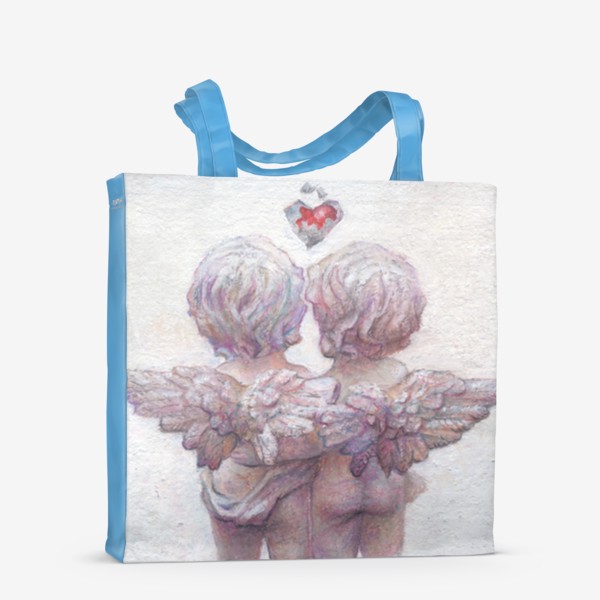 Сумка-шоппер «Ангелы, скульптура, сердце»