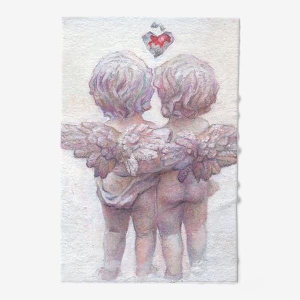 Полотенце «Ангелы, скульптура, сердце»