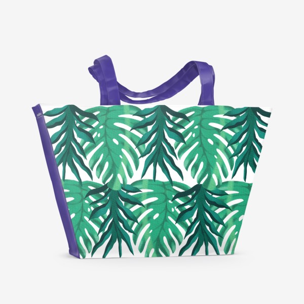 Пляжная сумка «Паттерн «Тропическая Монстера»»