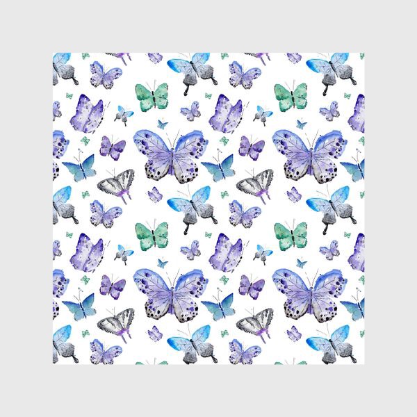 Шторы «Фиолетовые бабочки (на белом)»