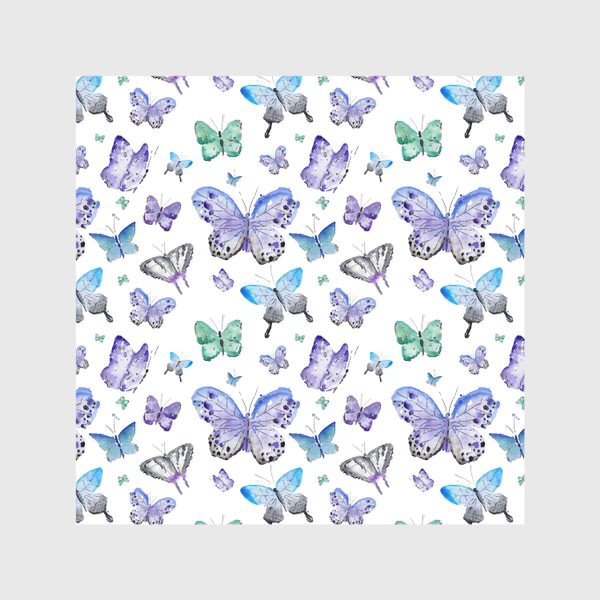 Скатерть «Фиолетовые бабочки (на белом)»