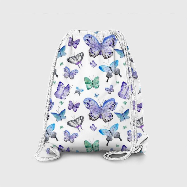 Рюкзак «Фиолетовые бабочки (на белом)»