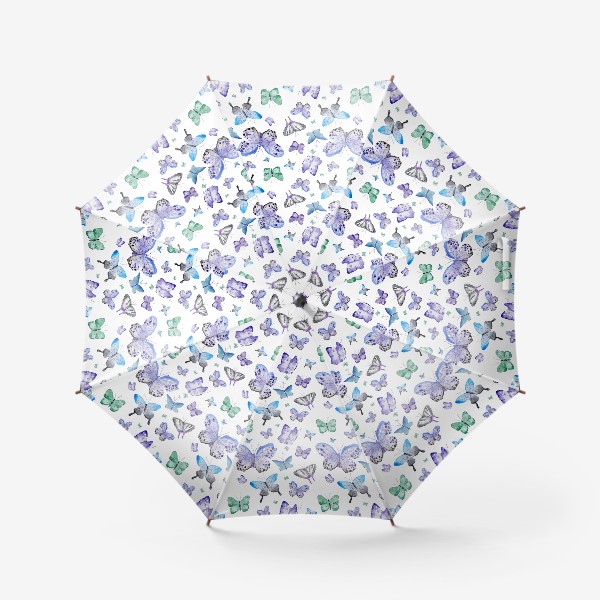 Зонт «Фиолетовые бабочки (на белом)»
