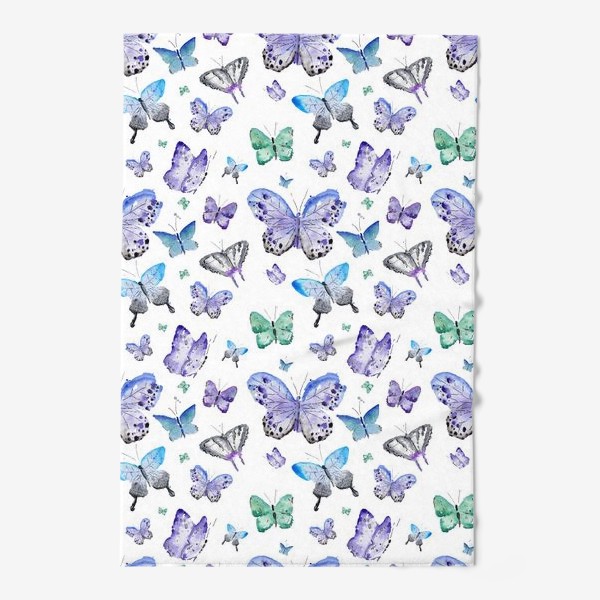 Полотенце «Фиолетовые бабочки (на белом)»