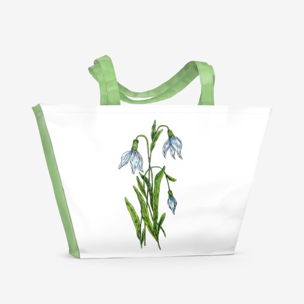 Пляжная сумка «Первые цветы подснежники»