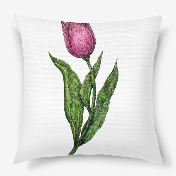 Подушка «Розовый тюльпан красивый цветок»