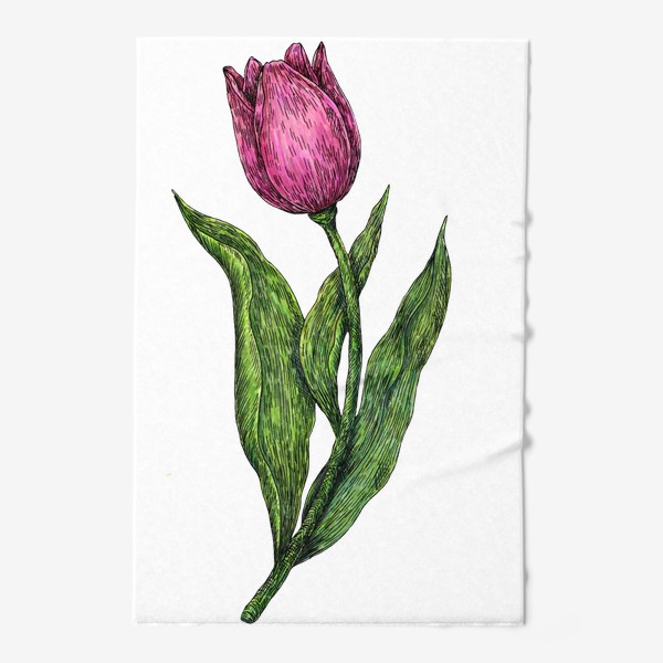 Полотенце &laquo;Розовый тюльпан красивый цветок&raquo;