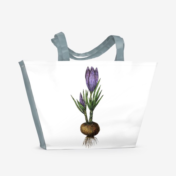 Пляжная сумка «Крокус весенний цветок»