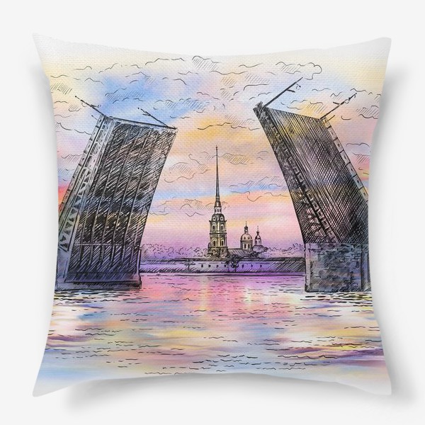 Подушка «Дворцовый мост, Санкт-Петербург»