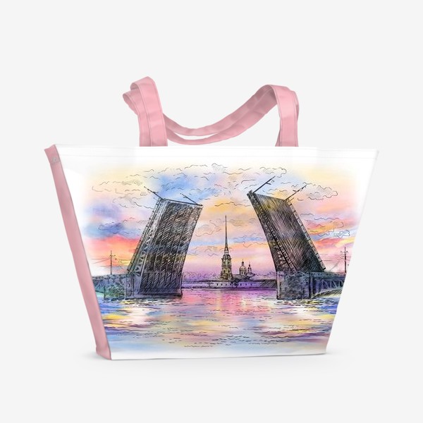 Пляжная сумка &laquo;Дворцовый мост, Санкт-Петербург&raquo;