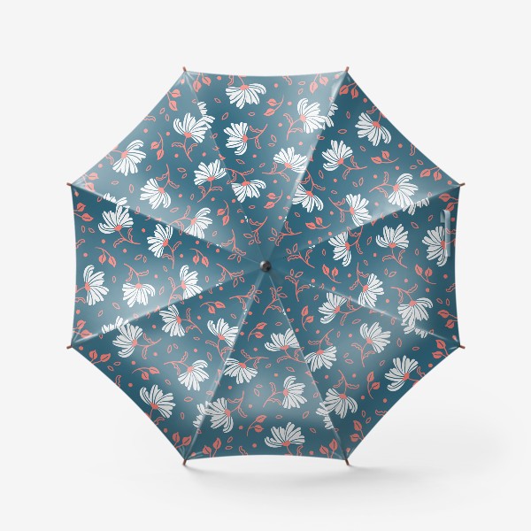 Зонт «Паттерн белые цветы»