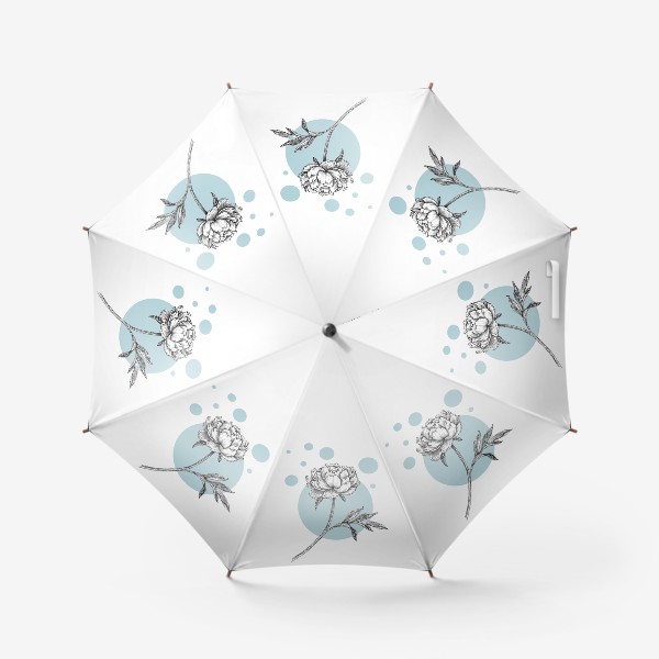 Зонт «Пион скетч»