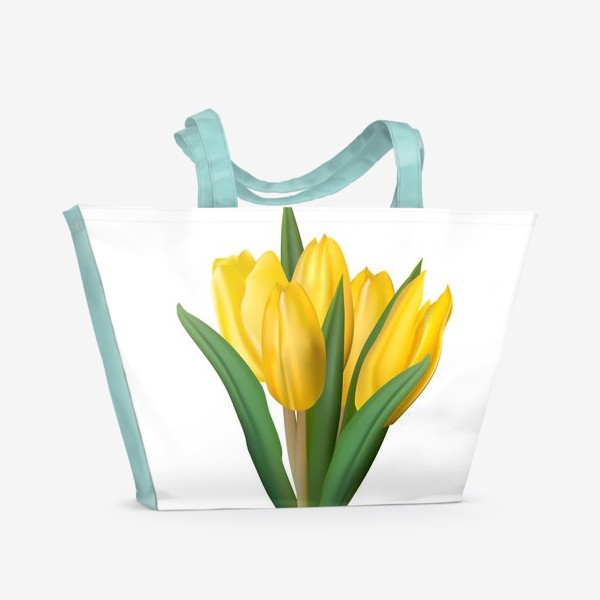 Пляжная сумка «букет жёлтых тюльпанов»