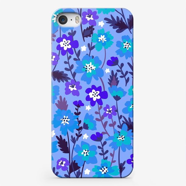 Чехол iPhone &laquo;Синие цветы&raquo;