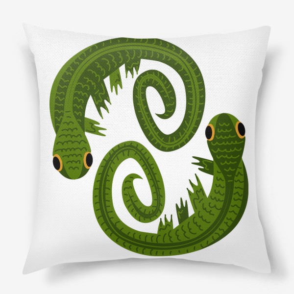 Подушка «две ящерицы в концепции символа Инь-Ян»